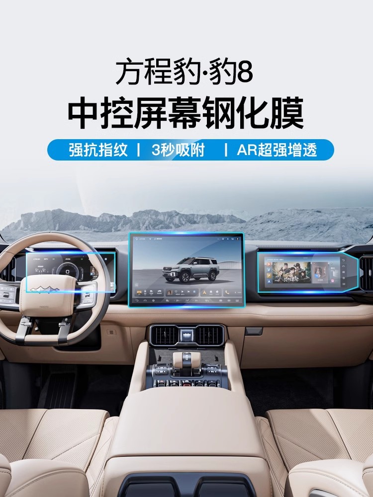 Equation Leopard Leopard 8 Central Control Navigation Screen Instrument Tempered Film Car Interior Protection Film Modification Accessories
