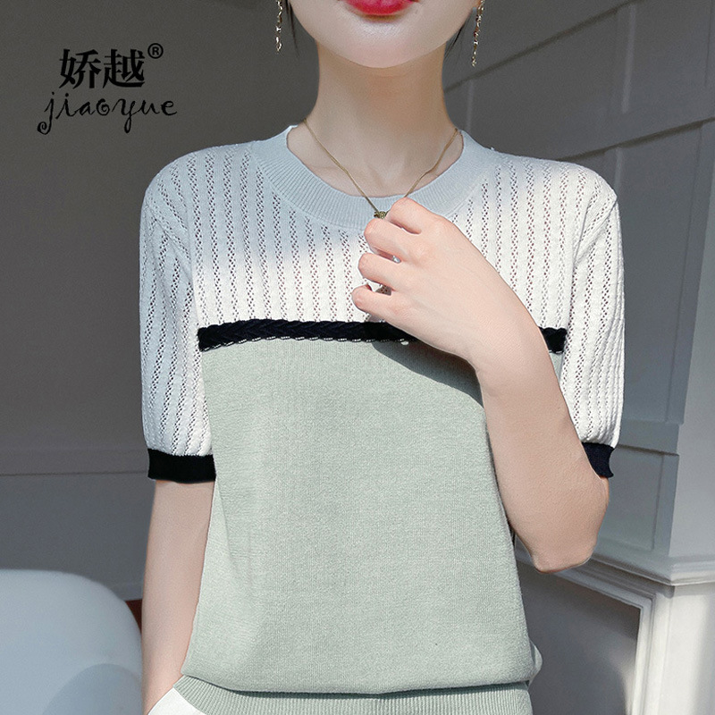Cotton thin knitted summer T-shirt