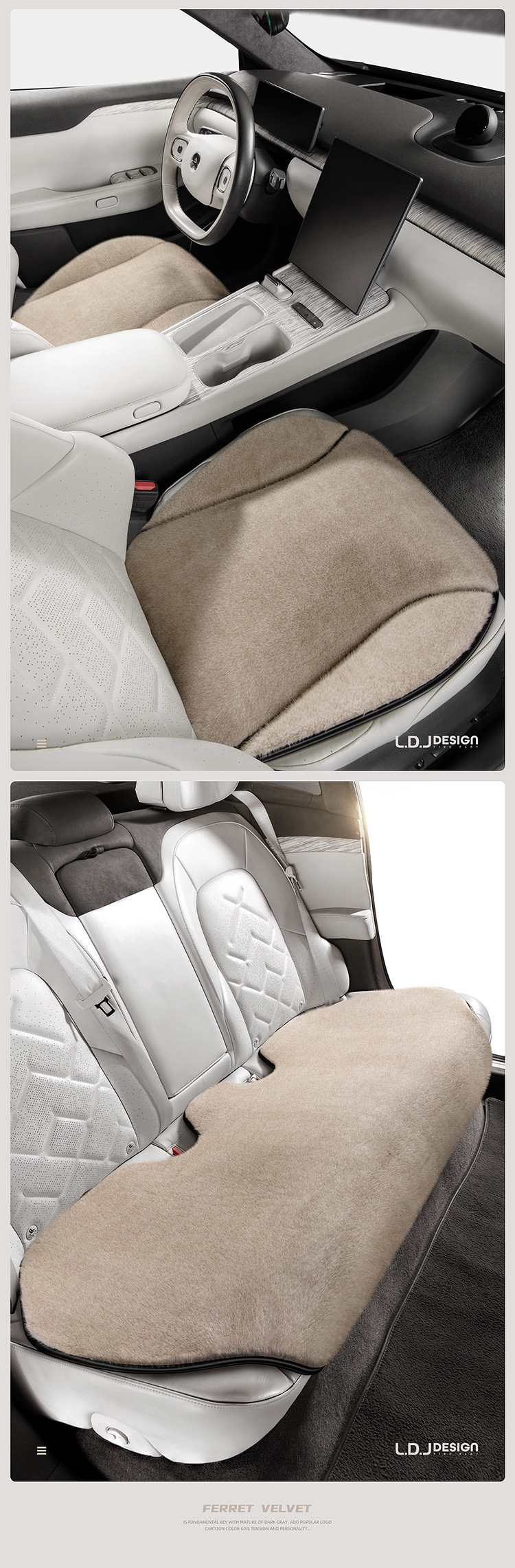 High-End Ferret Velvet Car Seat Cushion Head Pillow Small Three-Piece Autumn and Winter Warm Short Plush Women's Car Seat Cushion