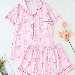工場ヨーロッパとアメリカのクロスボーダー Xiyin tk Amazon リボンラブ半袖ショーツパジャマホーム服