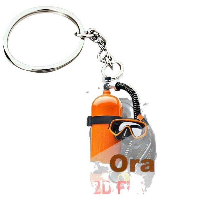 Colgante transfronterizo nuevo equipo de buceo llavero acrílico llavero bolso decoración lindos llavero mochila