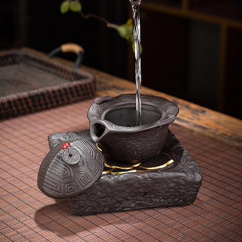 Purple clay teapot Fu Jia Fang original mineral purple clay teapot with turtle shell hand grasping teapot kung fu handmade insulated teapot