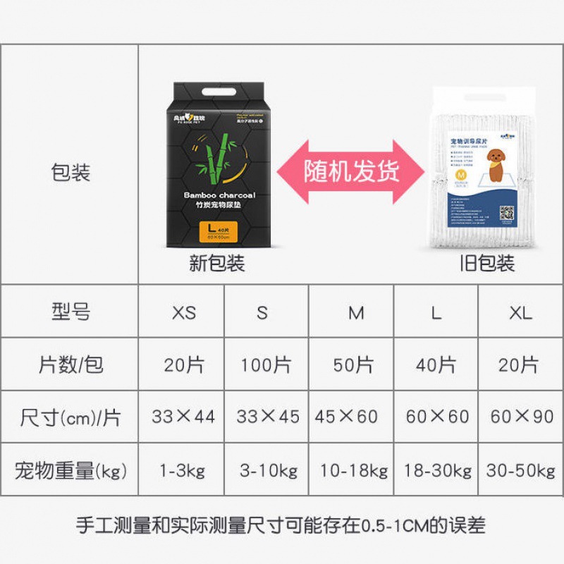 경제 대나무 숯 소변 패드-S-작은-100 조각 [몰 뼈 장난감]