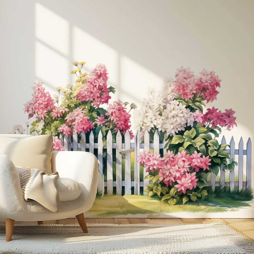 Aike DD36137 Manufacturer Direct Sale Floral Fence Window Home Wall Beautification Concealment Adhesive Sticker_voghion.com