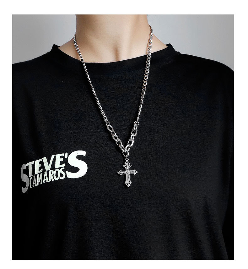 Hip-Hop Geometric Titanium Steel Polishing Pendant Necklace 1 Piece