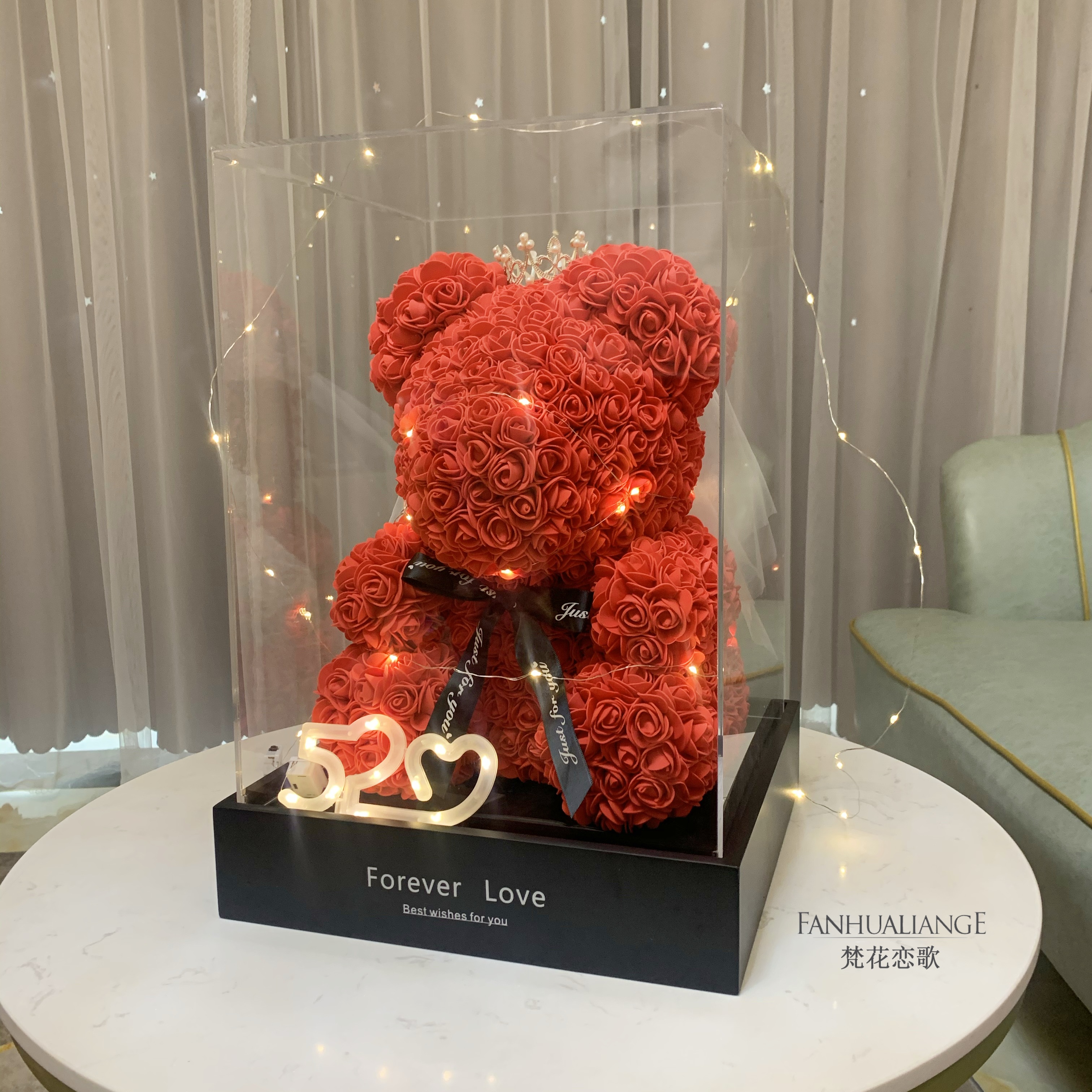 Unicornio flor inmortal rosa ramo caja de regalo de regalo para el día de San Valentín para la novia esposa y amiga