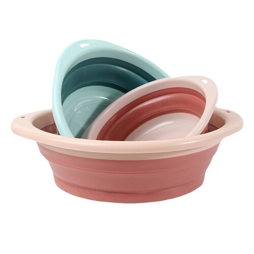 Folding basin portable travel wash basin plastic small basin student dormitory wash basin rub clothes basin