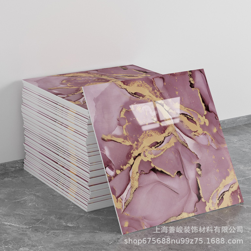 跨境出口批发30*30cm 仿瓷砖大理石纹自粘墙壁纸护墙板铝塑板贴纸|undefined
