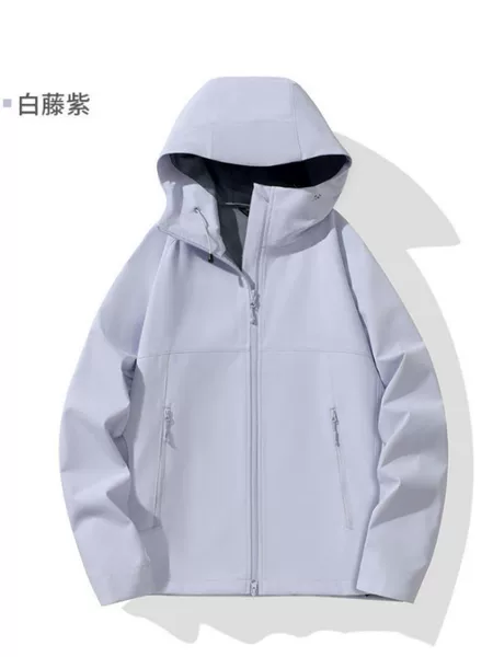 New women’s and men’s outdoor softshell windbreaker, suitable for spring and autumn, windproof, waterproof, casual jacket, hooded, for sports and hiking