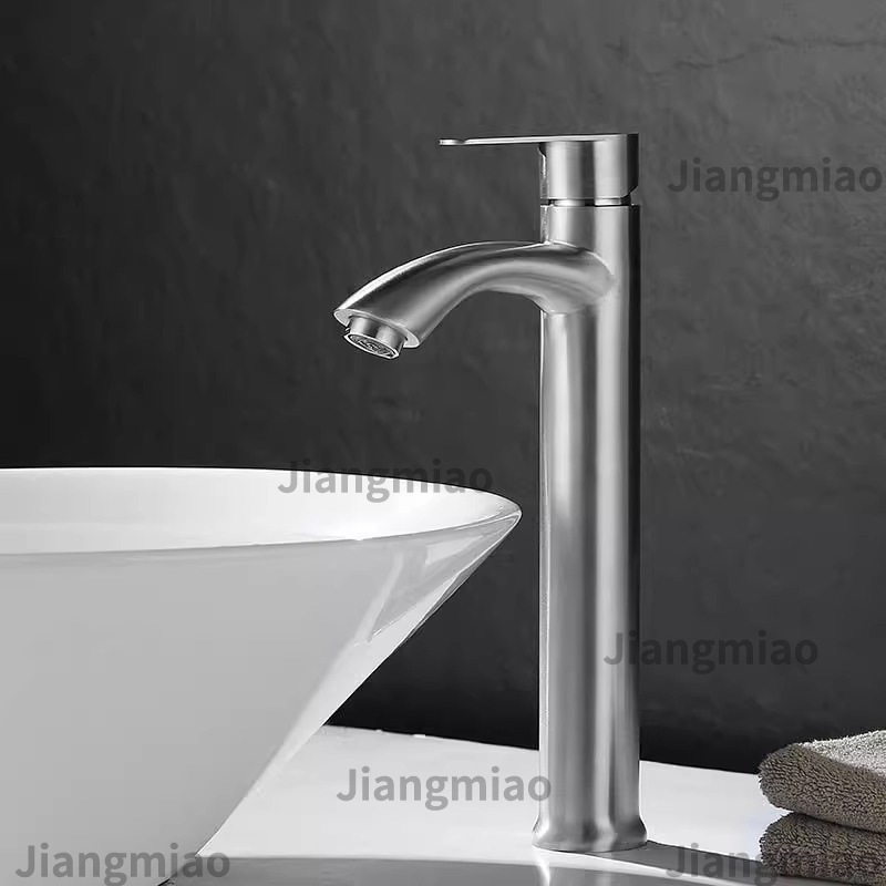 304 grifo de acero inoxidable en una sola mesa fría lavabo grifo de lavabo de baño doméstico