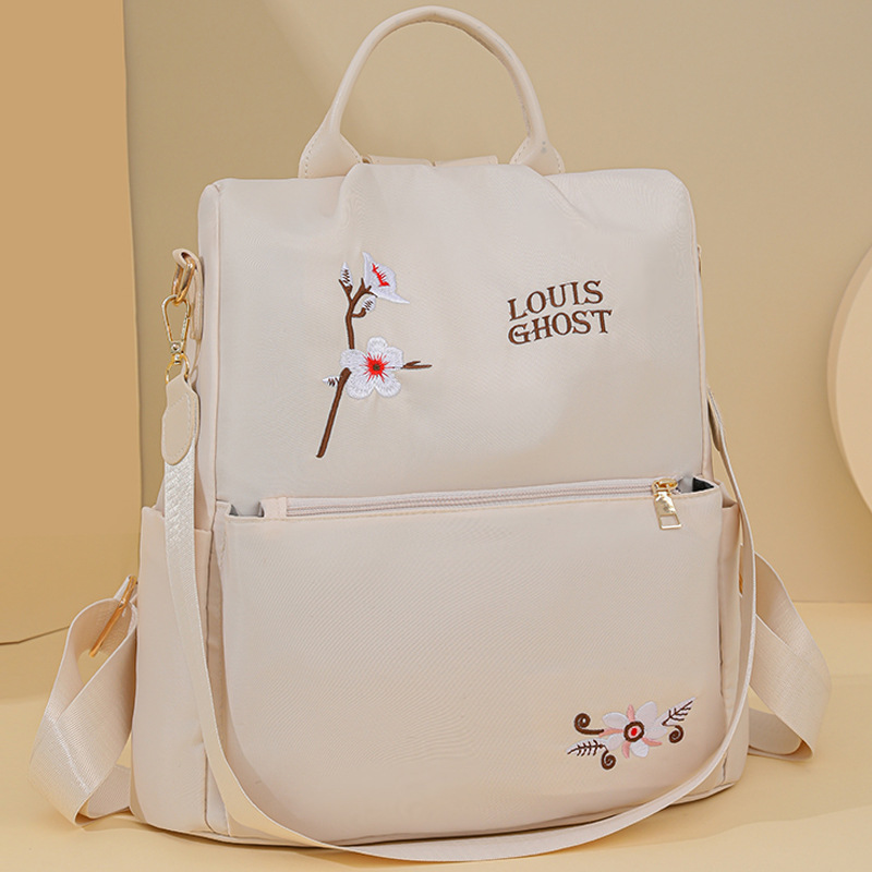 Comercio exterior nuevos productos venta caliente señoras mochila antirrobo moda estilo étnico bordado de doble uso mochila de un solo hombro al por mayor