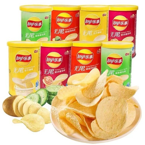 Lays Potato Chips 40g Canned Children's Student Leisure Puff Snack Gift Set Potato Snack Gift with Handkerchief