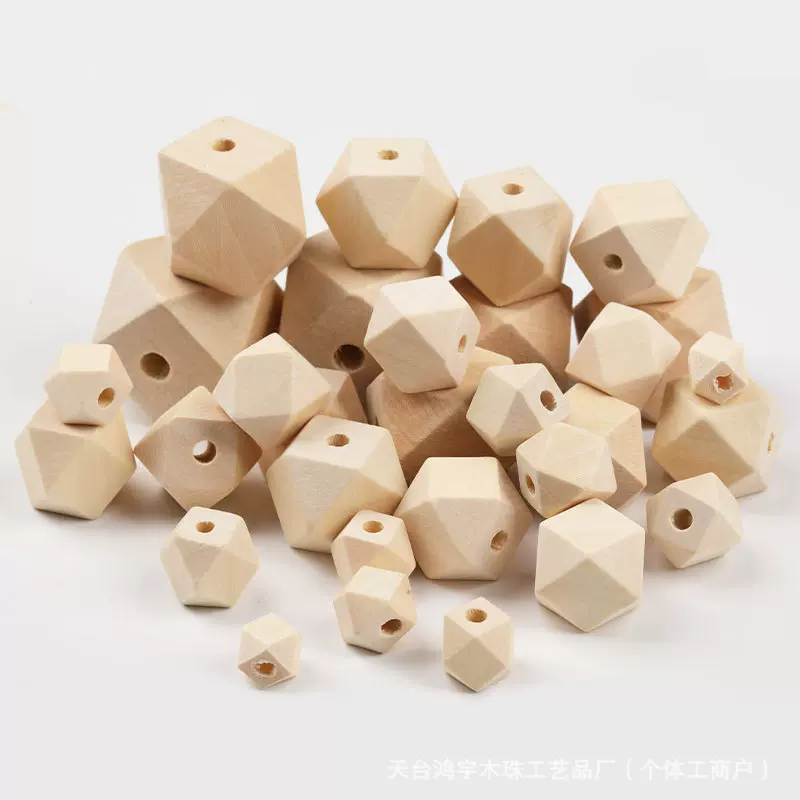 现货 原木色八角木珠 10-30mm 厂家批发 多边形荷木八角珠子饰品