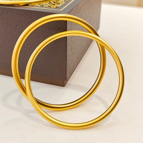 Yuannan Sand Gold Women's Bracelet, Ancient Craft Inheritance Bracelet, Simulation Gold Ring, Solid Plain Circle, Electroplating Live Stream