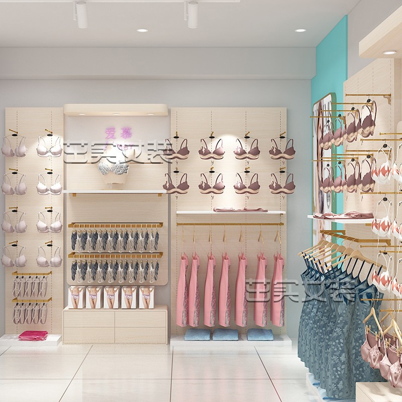 Tienda de textiles para el hogar ropa de interior estante de exhibición ropa de cama estante sujetador tienda pijamas vitrina