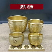 铜缸摆件百福缸招财进宝缸黄铜米缸铜器批发家居饰品工艺品