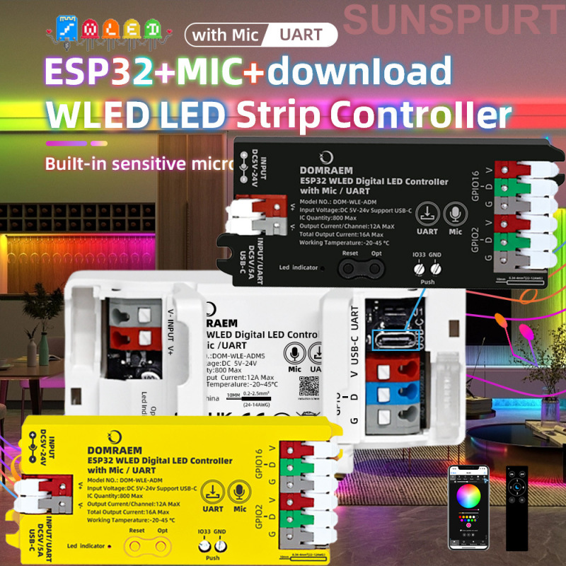 Pwm 5-in-1 Esp32Wled Phantom Controller Supports Ws2811Sk6812Sm16703Pws2812B Pwm 5-in-1 Esp32Wled Phantom Controller Supports Ws2811Sk6812Sm16703Pws2812B