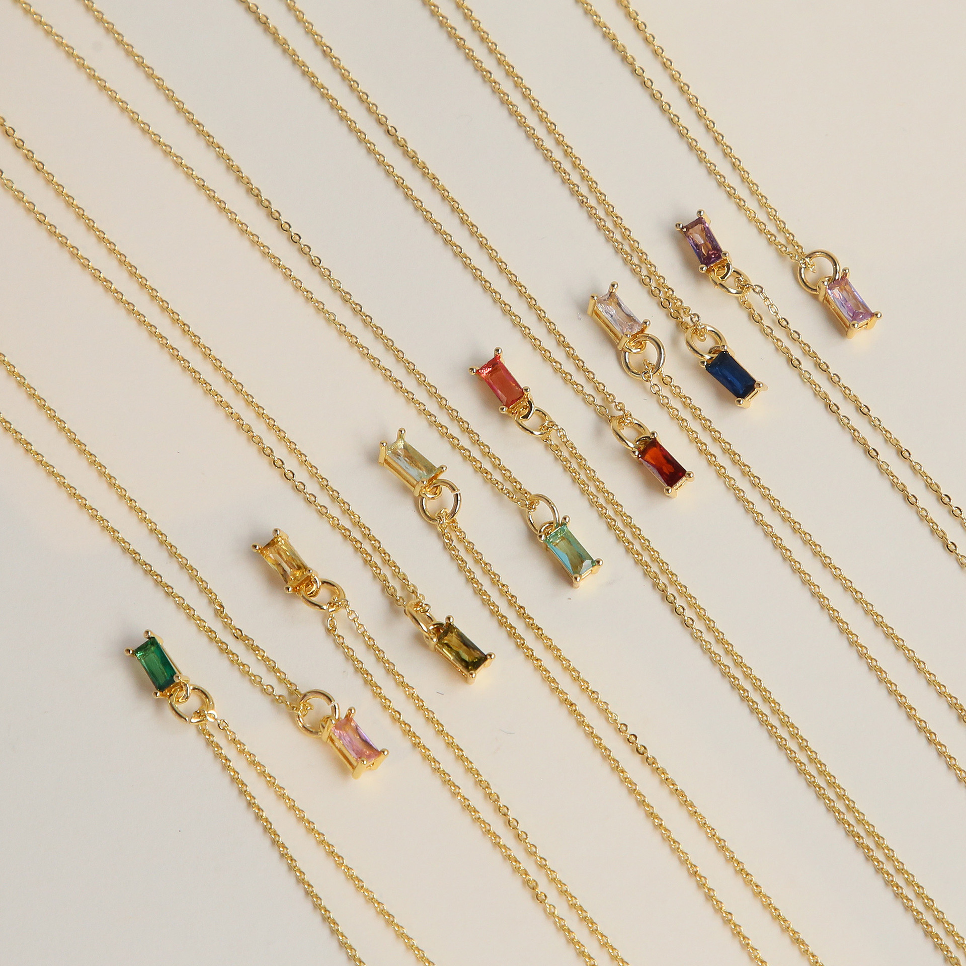 5g Weight Brass Pendant Material Wholesale Jewelry Classic Style Letter Copper Brass Birthstone Plating Cable Chain Pendant Necklace