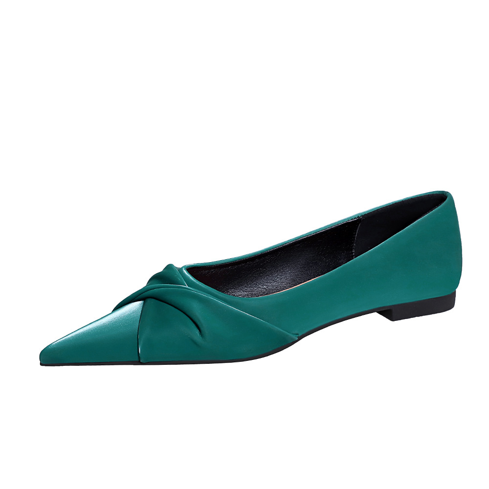 1233-1 Spring and Autumn Fashion Elegant Versatile Comfortable Flat Heel Women's Shoes Shallow Toe Bow Single Shoes Women's Shoes