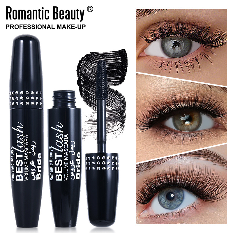 Transfronterizos para pestañas impermeable sin manchas, rímel de fijación larga, rímel de fijación duradero, impermeable, maquillaje de ojos para mujeres