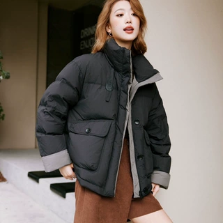 冬季新款潮流时尚休闲百搭女士短款棉服女2026年宽松加厚保暖外套