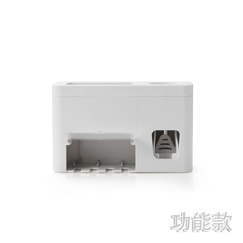 Simple sin uñas pegatinas sin costuras a prueba de polvo cepillo de dientes titular baño multiusos exprimidor automático de pasta de dientes cepillo de dientes estante de almacenamiento