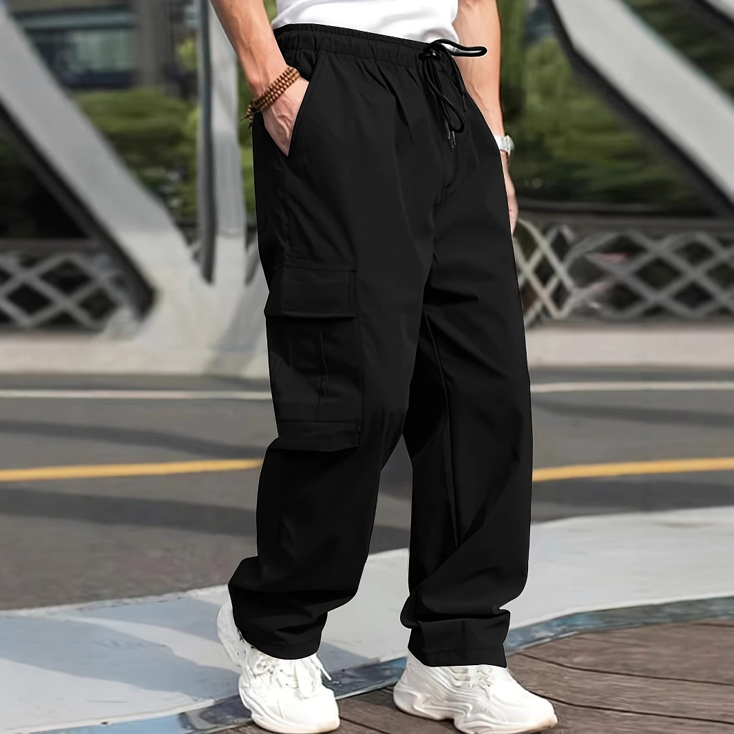 New direct supply Amazon autumn and winter cross-border men's loose straight casual sports pants multi-pocket overalls