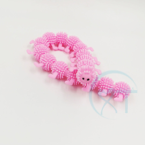 New creative and strange prank soft rubber caterpillar lala music children's decompression and decompression noodle rope toy