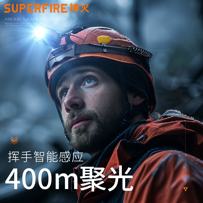 Shenhua al aire libre zoomable aluminio lámpara de cabeza multifuncional recargable inducción lámpara de cabeza de pesca nocturna lámpara de cabeza nocturna