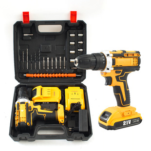 Lithium battery rechargeable hand electric drill hand gun drill household industrial multifunctional fastening electric screwdriver suit combination