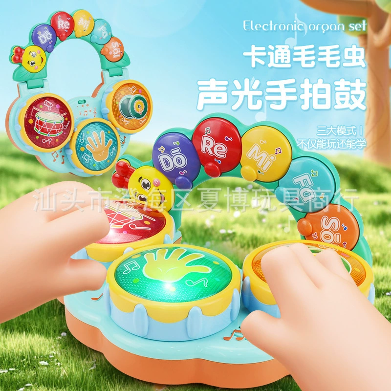 Joyful Valley Baby Cool Hand Clap Drum Music Портативный Clap Drum для раннего образования Звук и свет Многофункциональная детская игрушка.