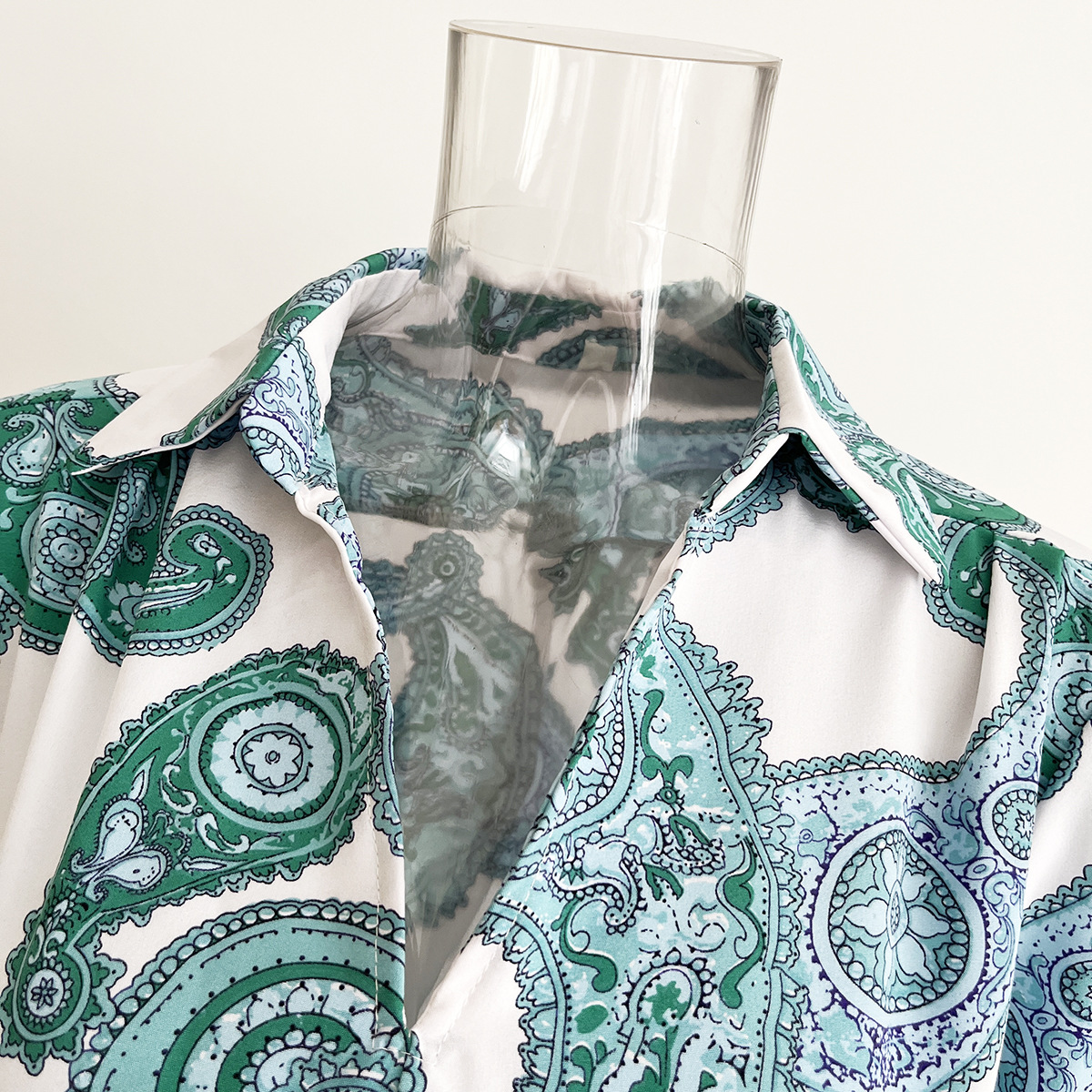Paisley Pattern Blouse Collar Dress Women Smocking Waist Long Sleeve Spring Autumn Women Clothing 15 Paisley Pattern Blouse Collar Dress Women Smocking Waist Long Sleeve Spring Autumn Women Clothing