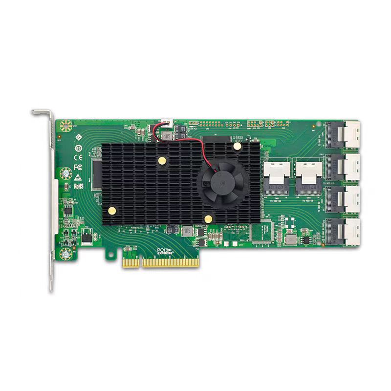 PCIe x8 转 24口SFF-8087 SAS/SATA 6Gb/s HBA卡扩展卡