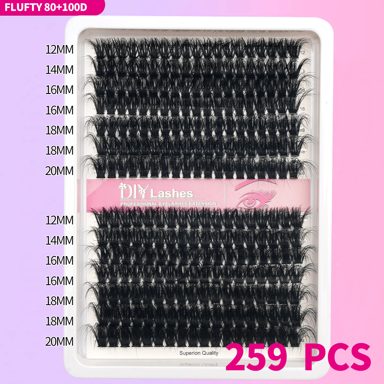 Suave 80D + 100D folga pestañas falsas 14 filas de comercio exterior de Europa y América D curva Amazon pestañas 3D