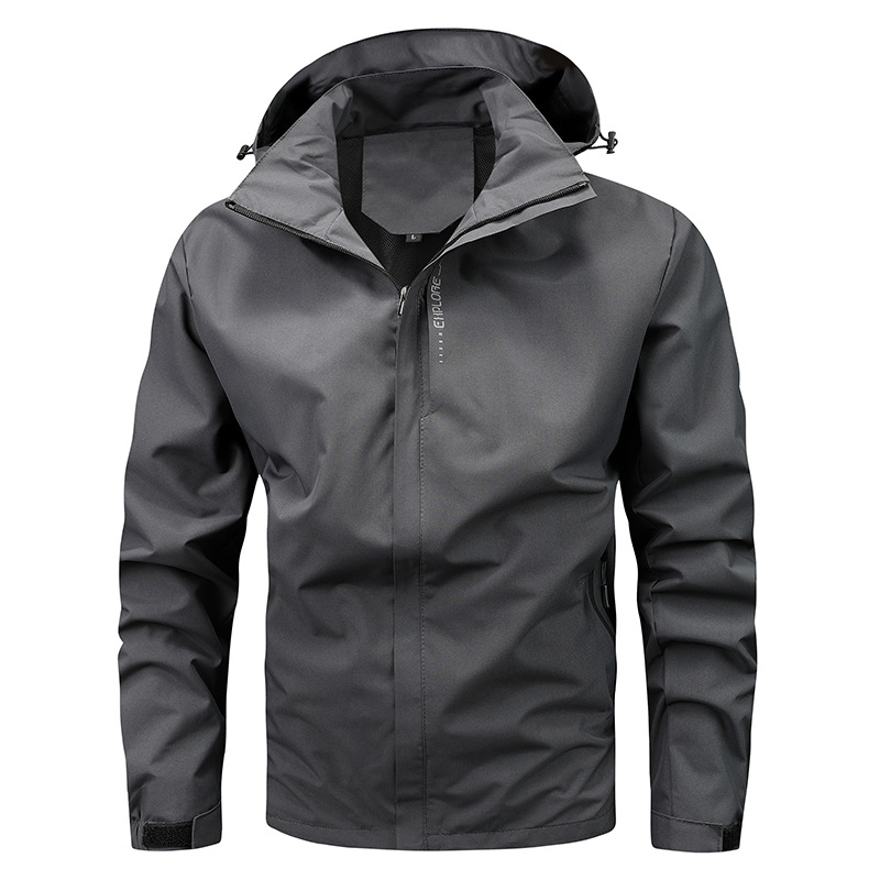 Primavera y otoño nuevo trajes de asalto transfronterizos para hombres chaqueta delgada chaqueta a prueba de viento al aire libre trajes de asalto con capuz para hombres