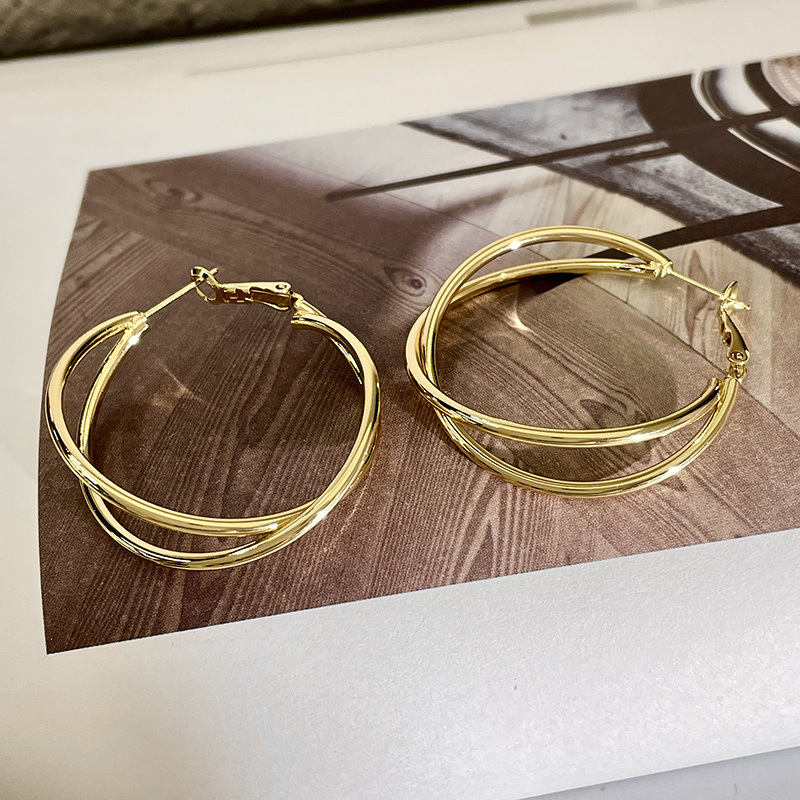 Unique Sculptural Hoop Earrings For Women Large Statement Design_voghion.com