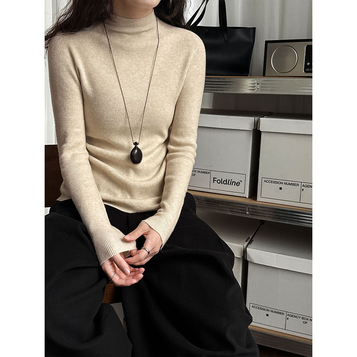 Ns Wool Half Turtleneck Seamless Slim Fit Inner Wear for Women Autumn and Winter New Basic Versatile Bottoming Shirt Ss908