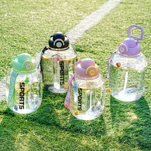 Sports water cup, large capacity portable water cup, high temperature resistant plastic cup wholesale, ton barrel space cup customization