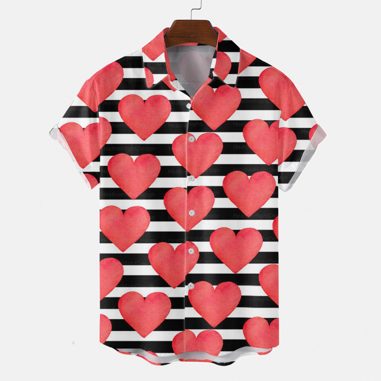 3d love blusa de manga corta con estampado digital, cita romántica, camisa de un solo pecho transpirable de estilo casual de todo fósforo MB1