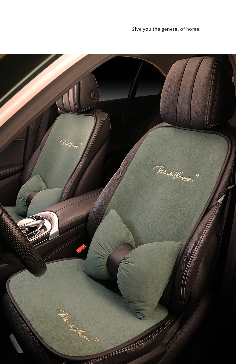 Suede Four Seasons car cushion four seasons constant temperature winter thermal single piece single seat three-piece ins style seat cushion