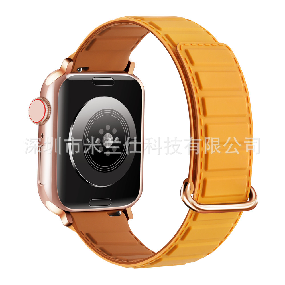 Adecuado para Apple Watch silicona S9 fuerte succión magnética iwatch56789se deportes ultra2 correa de reloj