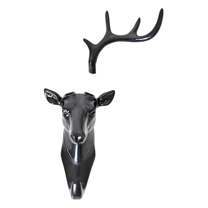 A2495 creativo ciervo cabeza gancho-libre de pared tridimensional colgante de plástico pegajoso gancho