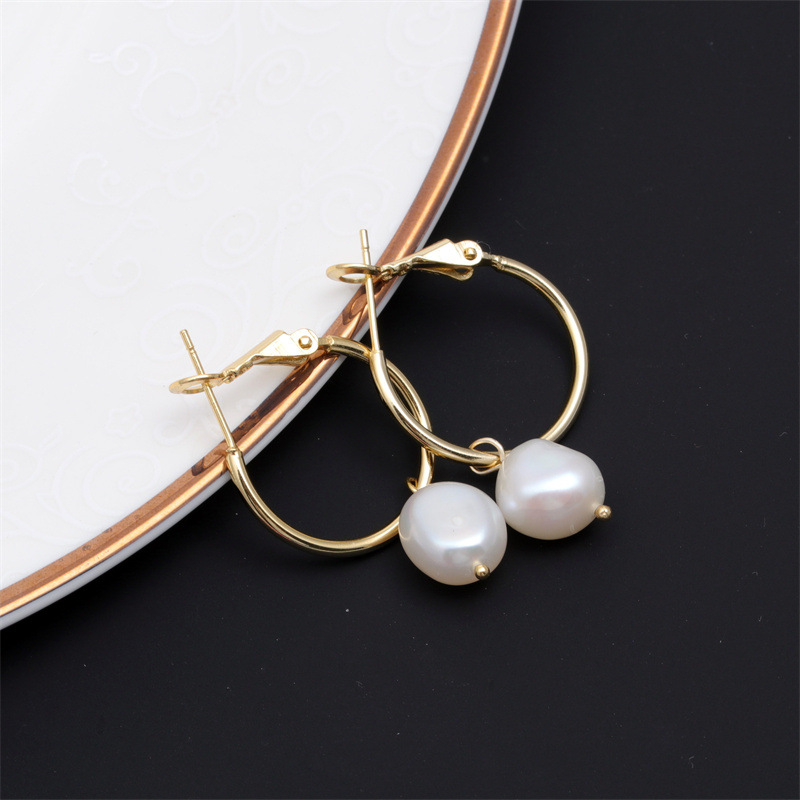 Womenu0027S Fashion Water Drop Geometry Pearl Earrings