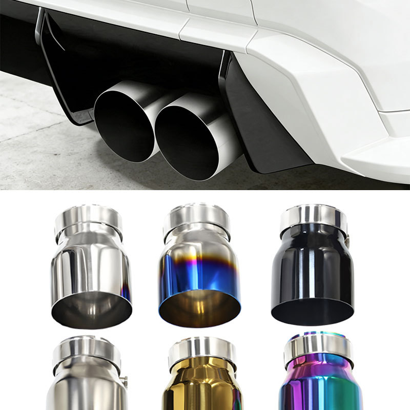 Suitable for Bmw 3 Series 4 Series M2 M3 M4 Direct Plug-In Stainless Steel Blue-Black Iridescent Tailpipe Exhaust Pipe Modification Decorative Pipe