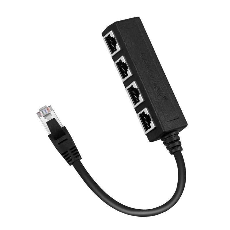 Rj45 One-To-Four Cable Adapter Ethernet 1 Male to 2/3/4 Female Splitter Port Lan Network Rj45 One-To-Four Cable Adapter Ethernet 1 Male to 2/3/4 Female Splitter Port Lan Network