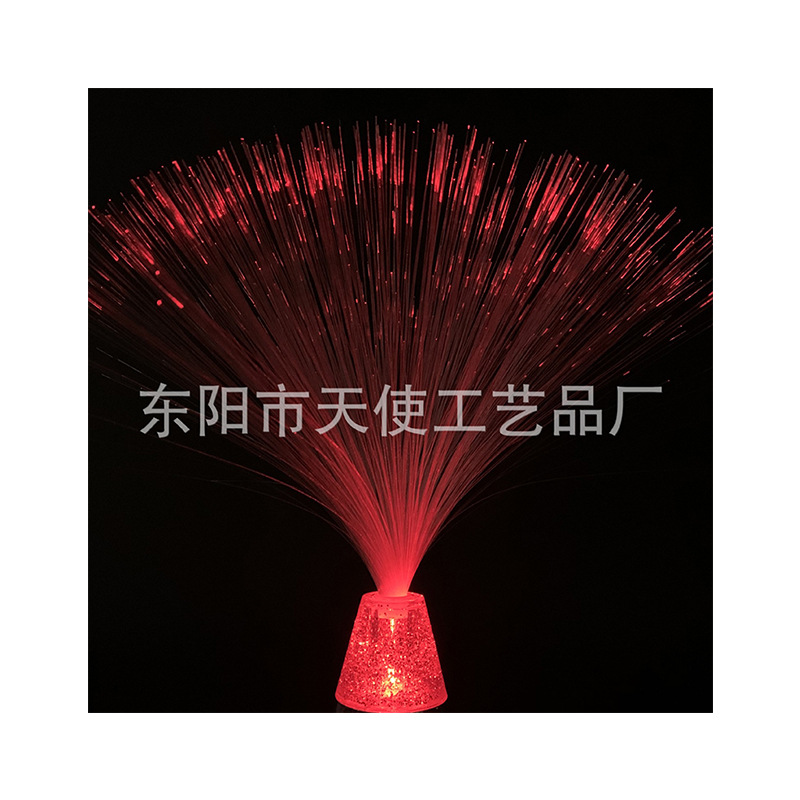 LED estrellado de fibra óptica USB luz de la noche de la lámpara de lava colorido que cambia de color ambiente de boda de vacaciones de Cristal estrellado Luz