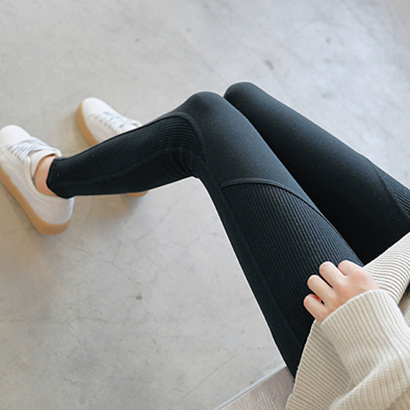 Осенне-зимние леггинсы для девочек весом 200 кг, женская одежда с узкой нитью, облегающие теплые брюки на флисовой подкладке, толстые теплые брюки с высокой талией