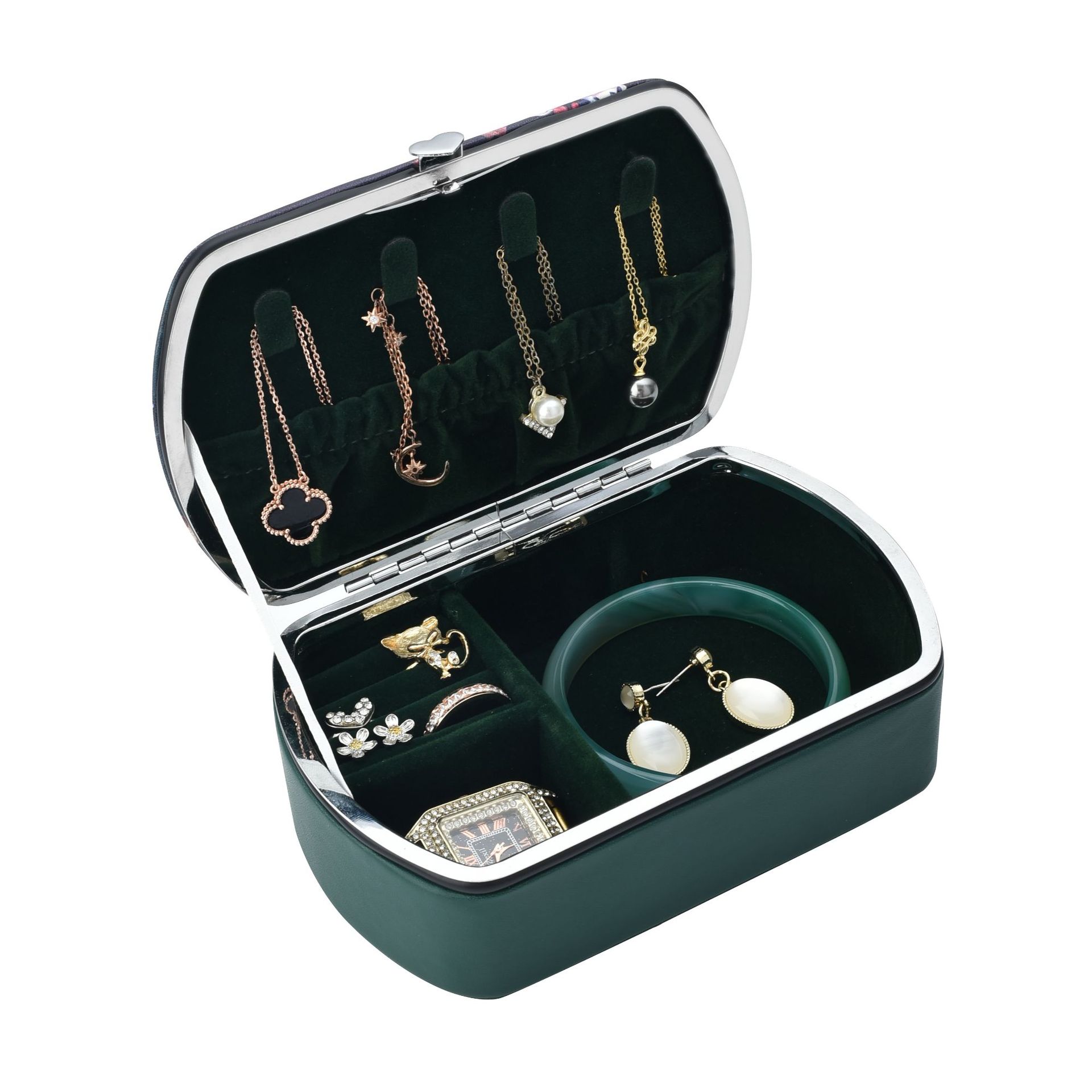 Douyin's New Travel Portable Jewelry Box Earrings Earrings Ring Jewelry Storage Box Video Number Dropshipping in Stock