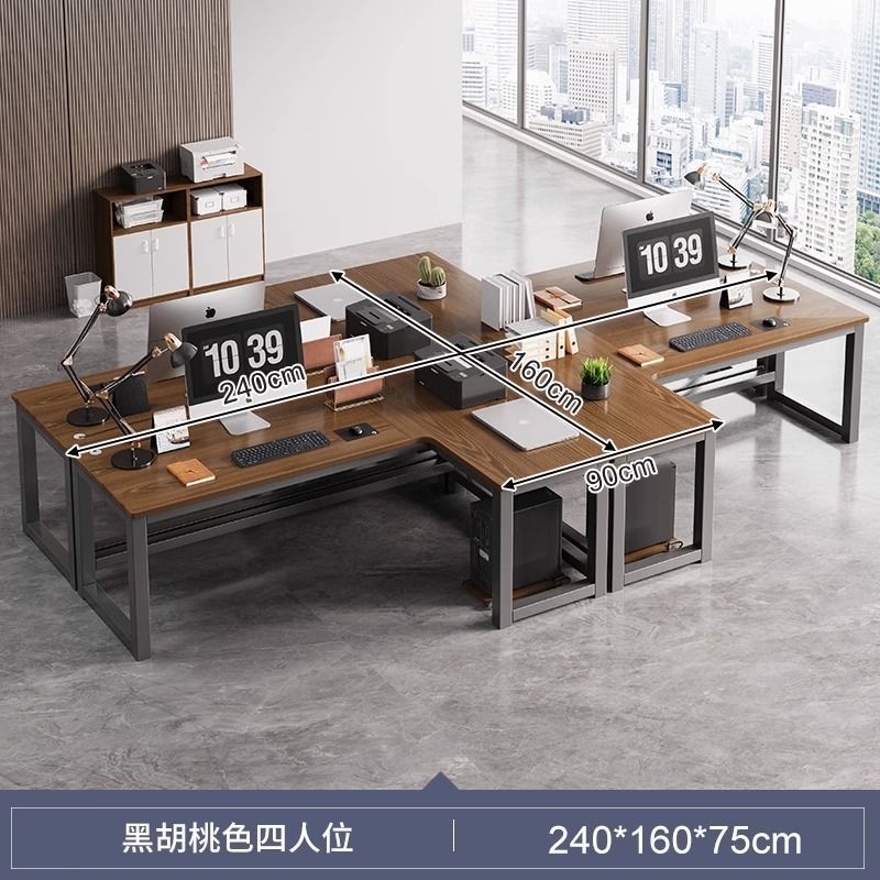 ダブルコーナーデスク モダンシンプルオフィス テーブルとチェアの組み合わせ パソコンデスク オフィスデスク スタッフデスク スタッフデスク|undefined