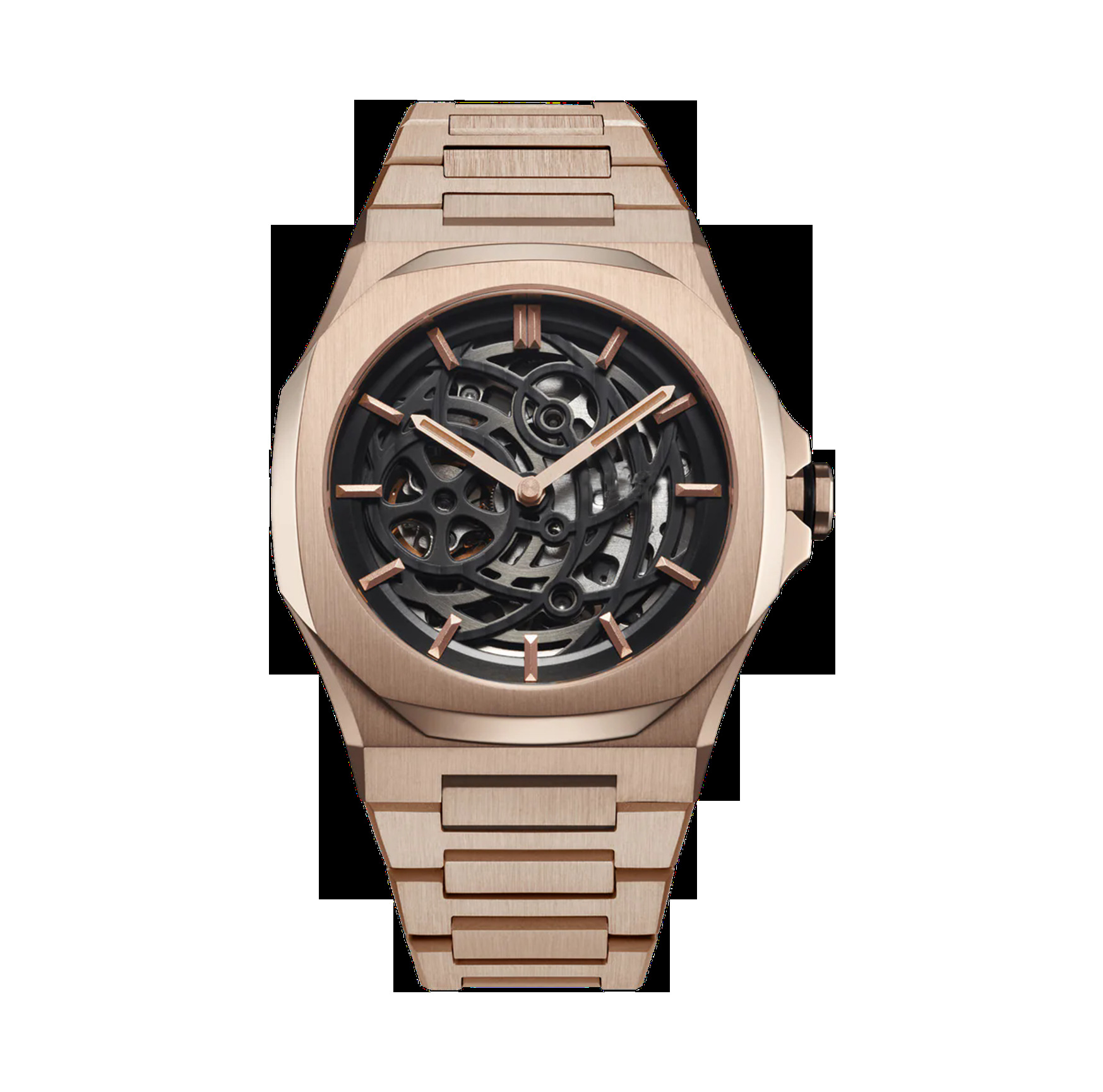D1 reloj mecánico hueco con esqueleto de Milán reloj mecánico masculino impermeable reloj mecánico hueco de acero inoxidable